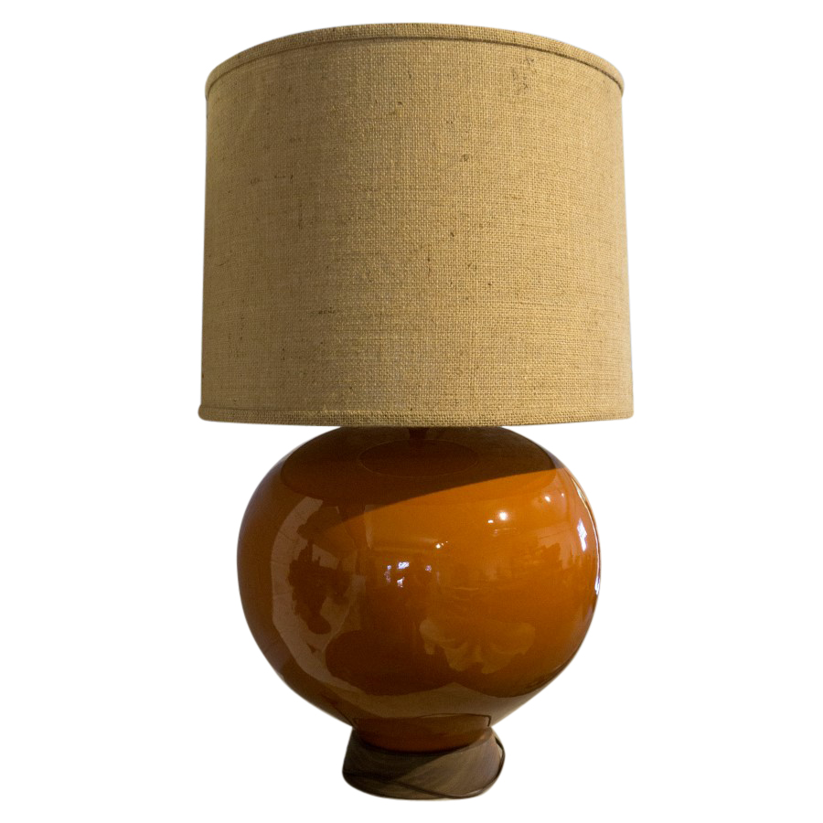 orange mid century lamp